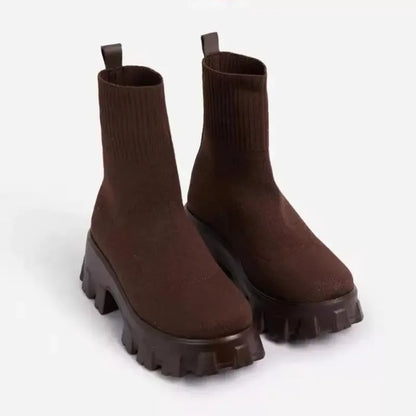 Women's Socks Shoes 2025 Spring Autumn New Fashion Breathable Casual Wedges Platform Ankle Boots Zapatos De Mujer  Boots