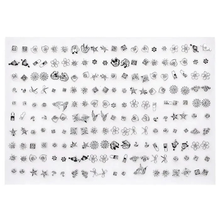 New Fashion 100 Pairs/Lot Colorful Rhinestone Mutiple Styles Random Stud Earrings For Women Lady Simple Couple Friends Earwear