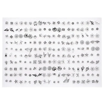 New Fashion 100 Pairs/Lot Colorful Rhinestone Mutiple Styles Random Stud Earrings For Women Lady Simple Couple Friends Earwear