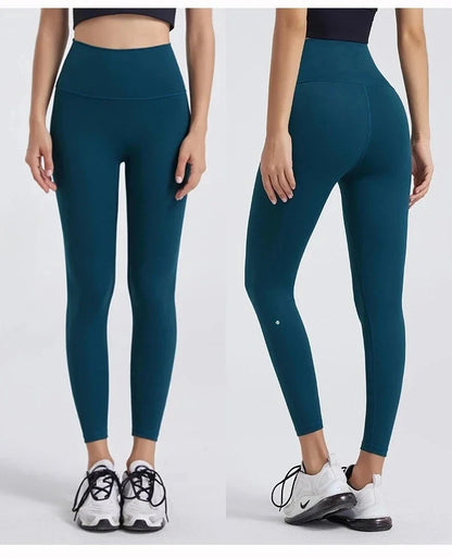 High Waisted Nude Feeling No Embarrassment Line Yoga Pants Women Stretch Firming Lift Hip Sports Fitness Bottom Pants