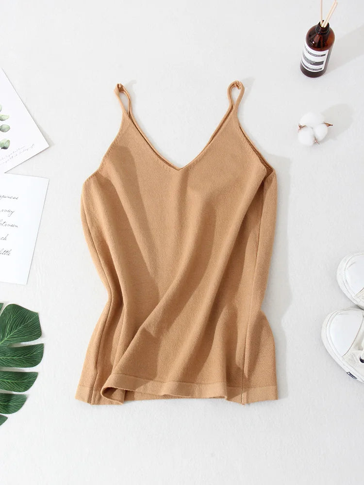 Women Knitted Top Straps Basic Summer Tank Tops For Women 2023 Camisoles T Shirts Women Tops Summer Pulovers Woman Summer Tops