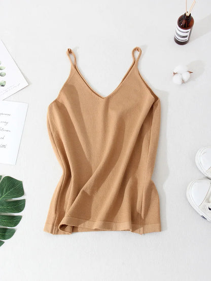 Women Knitted Top Straps Basic Summer Tank Tops For Women 2023 Camisoles T Shirts Women Tops Summer Pulovers Woman Summer Tops