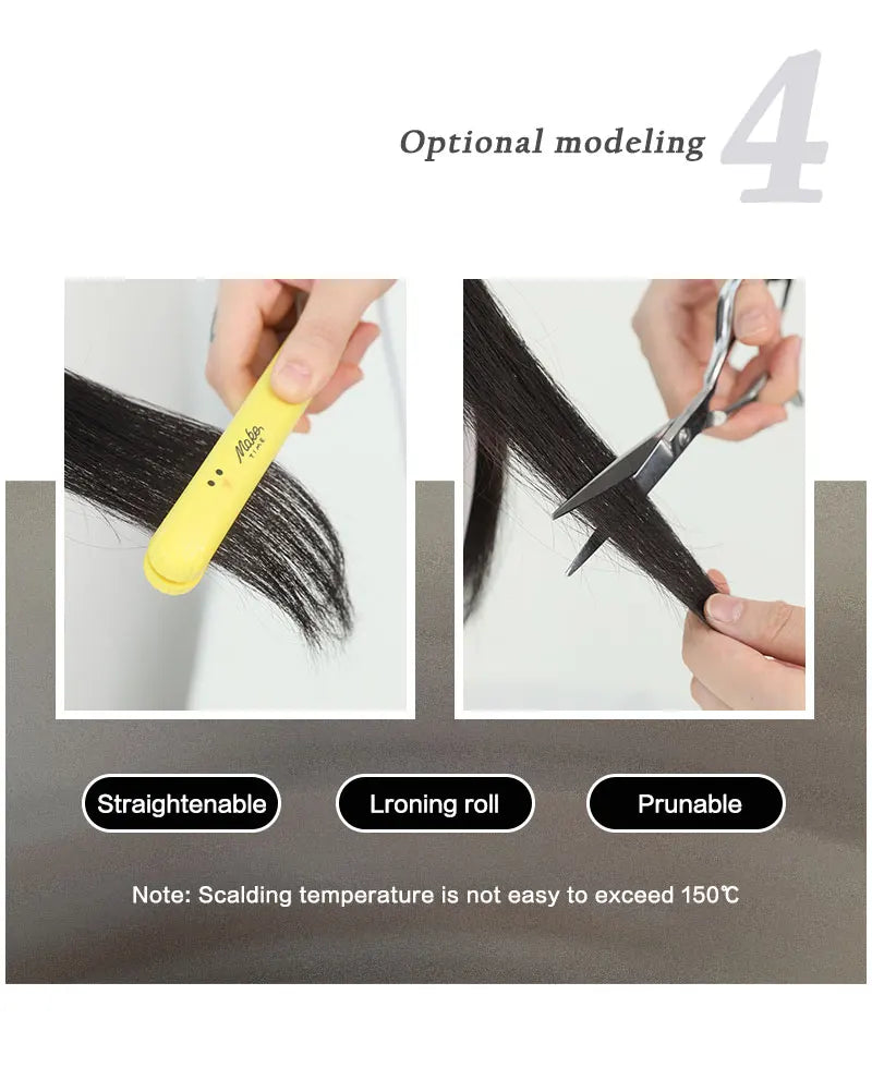 7JHHWIGS Long Body Wave Copper Highlight Beige Wig for Women High Density Synthetic Layered Modest Fashion Wigs with Neat Bangs