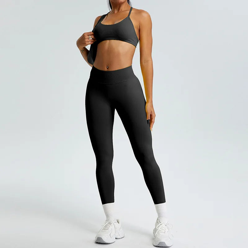 Women Yoga Pants High Waist Ribbed Sport Legging Gym Fitness Leggings Women Seamless Female Legging Tummy Control Running Tights