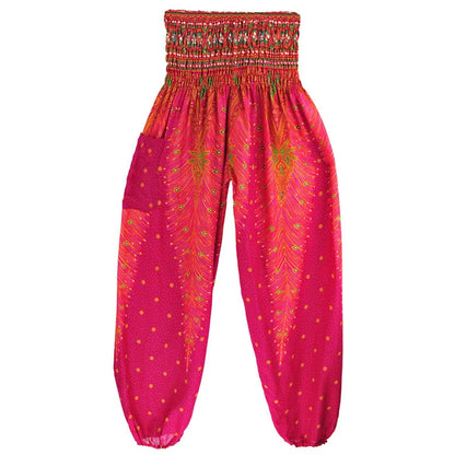 Women's Yoga Pants Printed Ethnic Style Loose Yoga Trousers Bloomers High Waist Fitness Sports Crotch Dance  Sweatpants