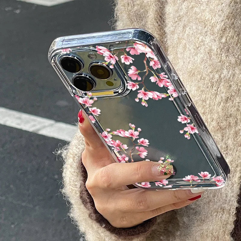 Flower Case For iPhone 11 Cases iPhone 15 12 13 14 16 Pro Max X XR XS Max 14 15 Plus 16Pro iPhone16 Clear Shockproof Cover Funda