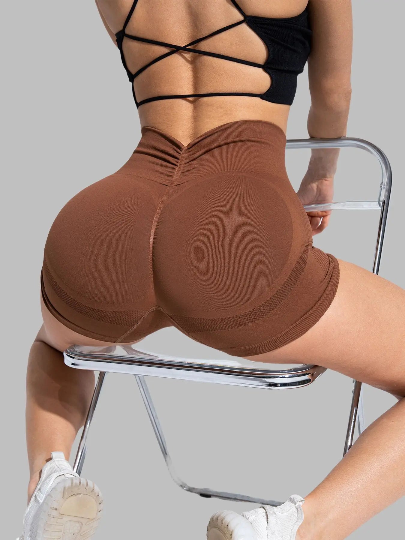 High-Waisted Hip-Lifting Yoga Pants for Women, Running Bare Sensation Breathable Fitness Pants Outer Wear Leggings, Tight Shorts