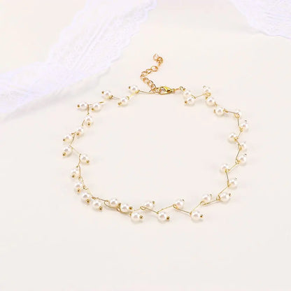 Wedding for Women Bride Necklace Elegant Collar Simulated Pearl Clavicle Chain Female Jewelry