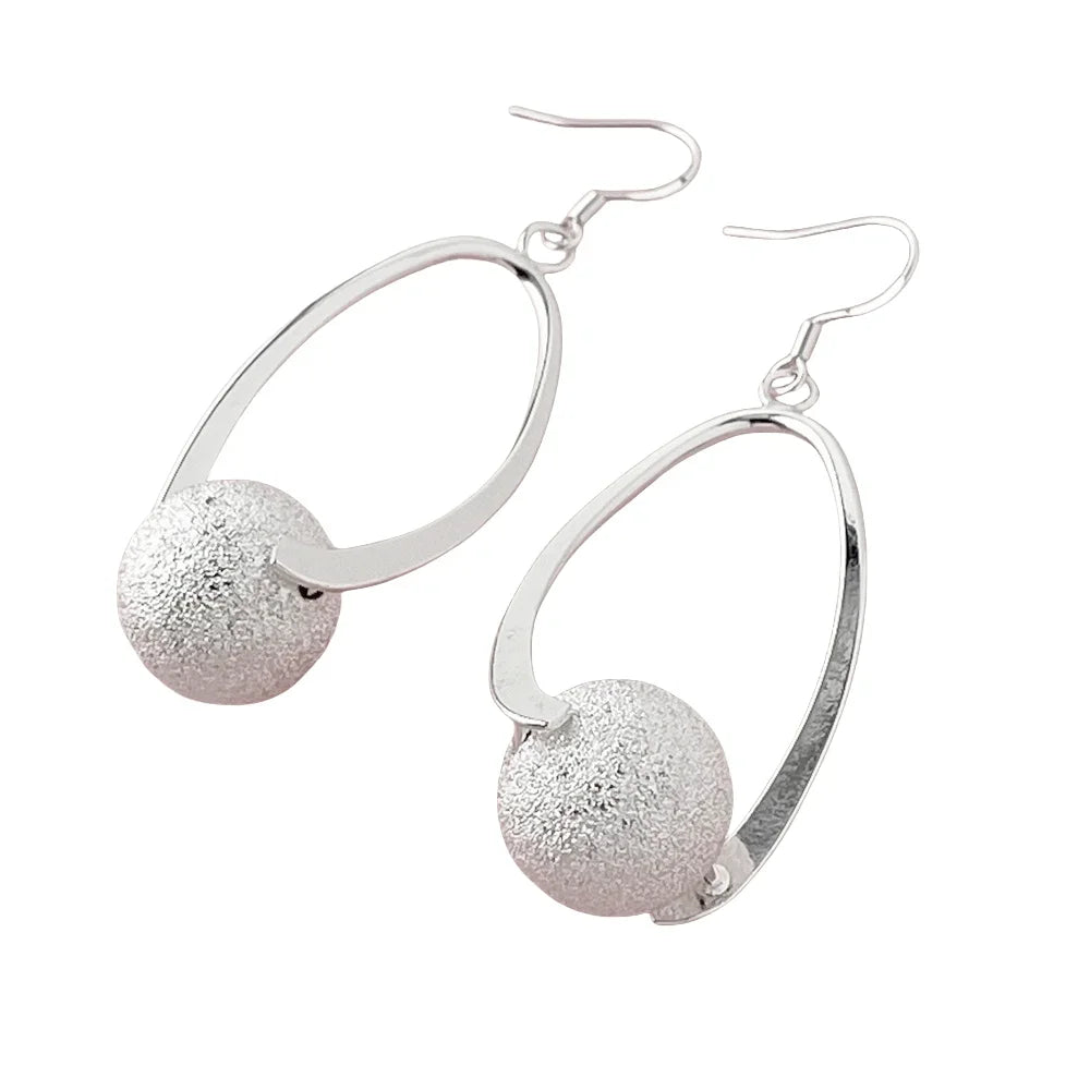 925 Sterling Silver Fashion Beaded Earrings Suitable for Women to Wear on Important Occasions