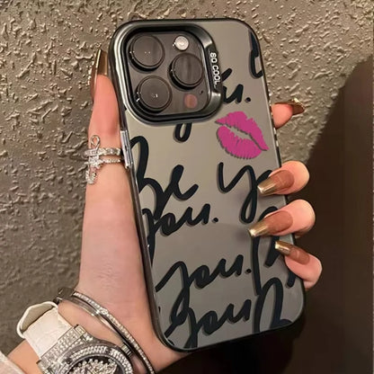 Personalized English Writing Lip Phone Case For IPhone 16 Cases For IPhone 15 14 13 12 11 Pro Max Cover Case Funda Bumber Coque