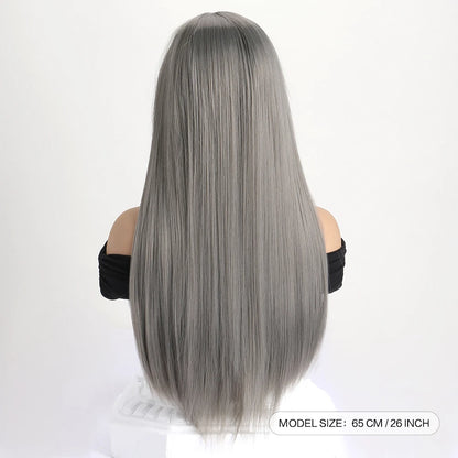 26Inch Colour Wig Long Straight Synthetic Wig for Women Fashion Wig for for Daily Halloween   Costume Party Cosplay ﻿