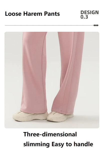 Women's Yoga Pant Autumn Winter Loose Fit Wide Leg Pants Commuting Fitness Drawstring Casual Trousers