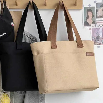 New Canvas Tote Bags for Women Large Capacity Single Shoulder Bag Student Classes Commute Carrying Bag Ladies Casual Handbags