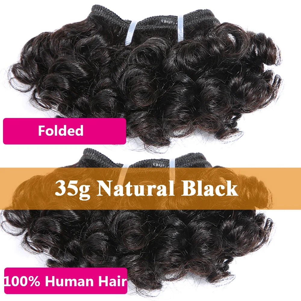 Short Bouncy Curly Human Hair Bundles 100% Human Hair Weft Brazilian Hair Weave Bundle Cheap short deep loose ocean wave bundles