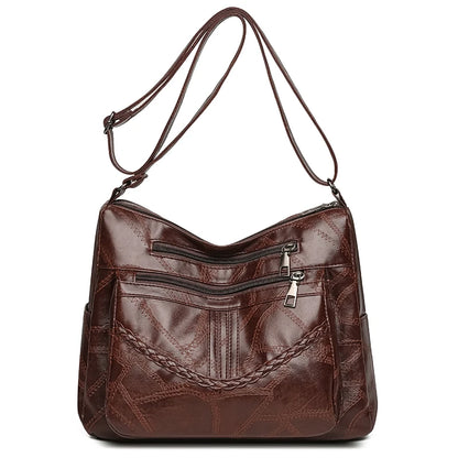 Light Women's Bags for Mom Multi-pocket Design Ladies Crossbody Shoulder Bags Vintage Pu Leather Purses and Handbags Sac A Main