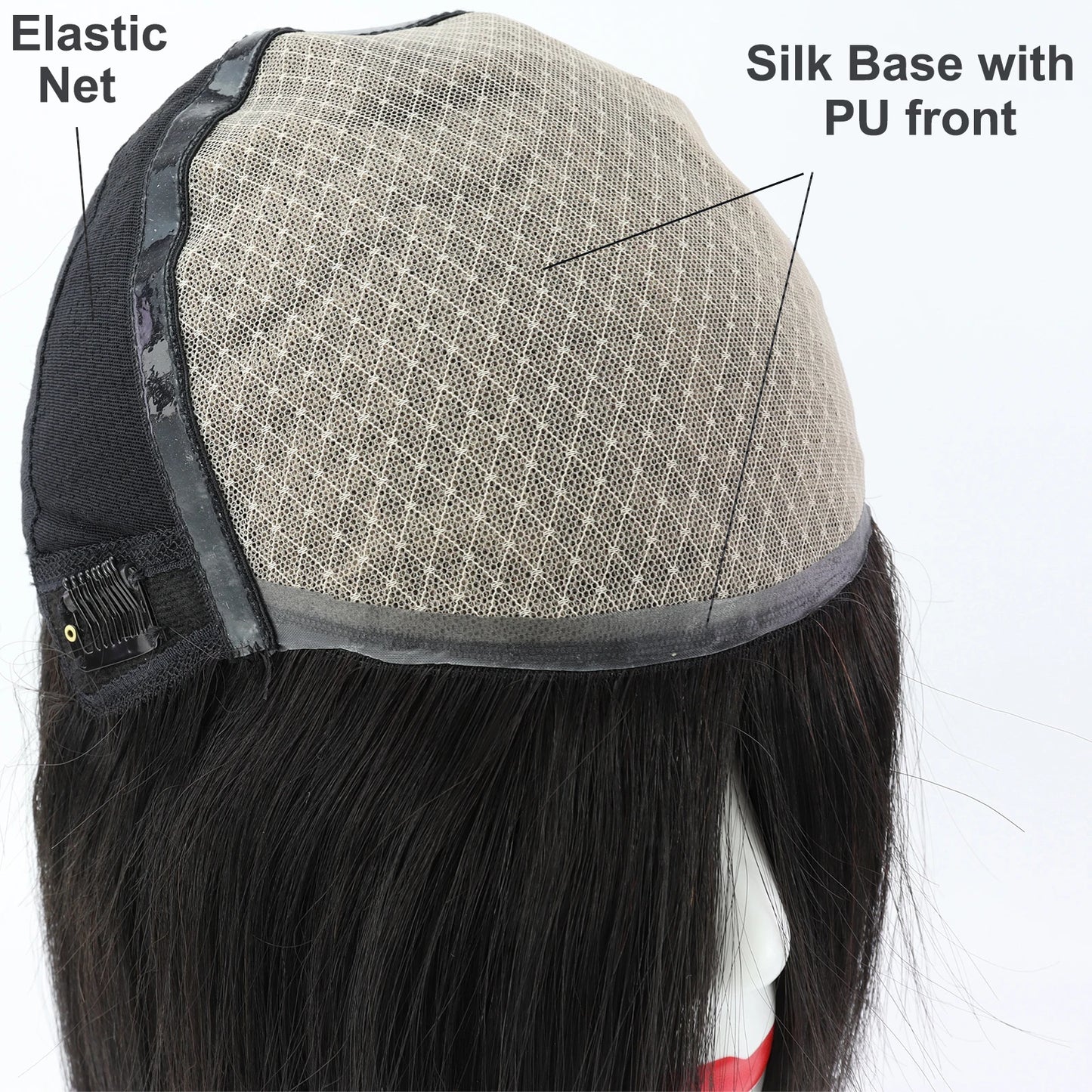 6x6“ Silk Top Full Lace Wig with PU front Real Virgin European Human Hair Wig for Women Silk Base with Elastic Net Wear to go