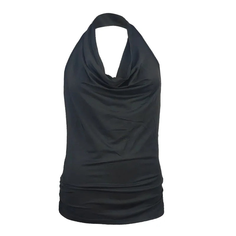Tank Top Women Drape V Neck Sexy Tanks Camis Skinny Backless Pink Corset Tee Shirt Femme Tops Woman T-shirt