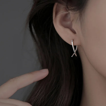 Trendy Jewelry Simply Earrings Unique Geometry Earrings For Women Gift Earings Fashion Jewelry Korean Silver Color Earrings