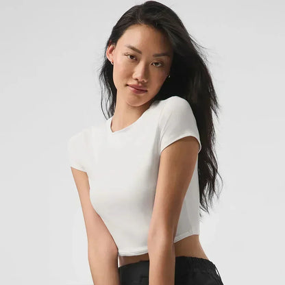 AL Yoga Pants Suit Up Trouser Sports Women's High Waisted Straight Leg Wide Pants Versatile Soft Crop Finesse Short Sleeve