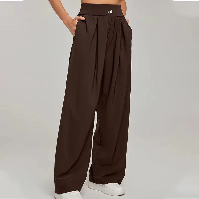 New Yoga Pants Women Loose Wide Leg High Waist Fitness Quick Dry Running Sweatpants