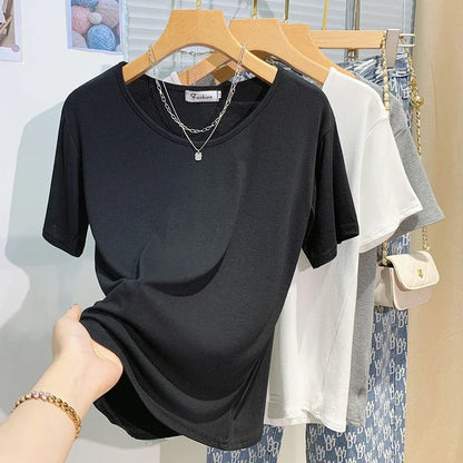 2025 Women T Shirt Girls T-Shirt Woman Clothes Tops Tshirt Female Short Sleeve Spring Tee Sexy Y2k Top White New