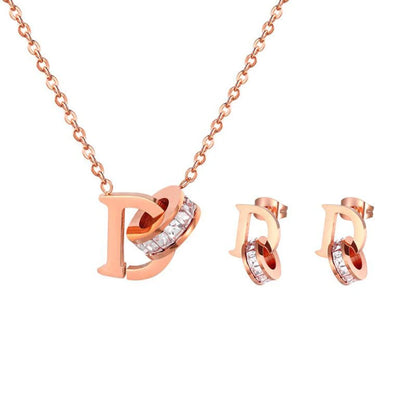 Classic Stainless Steel Necklace for women Designer Jewelry Luxury Necklace Women Necklace+Earrings T006