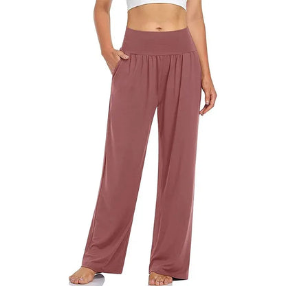Womens Wide Leg Yoga Pants High Waisted Comfy Casual Loose Pants Workout Plus Size Lounge Sweatpants with Pockets