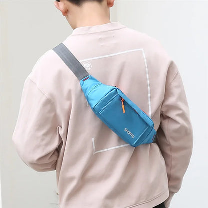 Men's and Women's Universal Models Waist Bag Fashion Crossbody Bags Sports Cell Phone Bags Solid Color Large Capacity Chest Bag