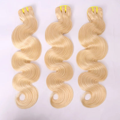 #613 Blonde Body Wave/Straight Hair Bundles Double Drawn Raw Vietnamese Hair Bundles Weave Honey Blonde 100% Human Hair Full