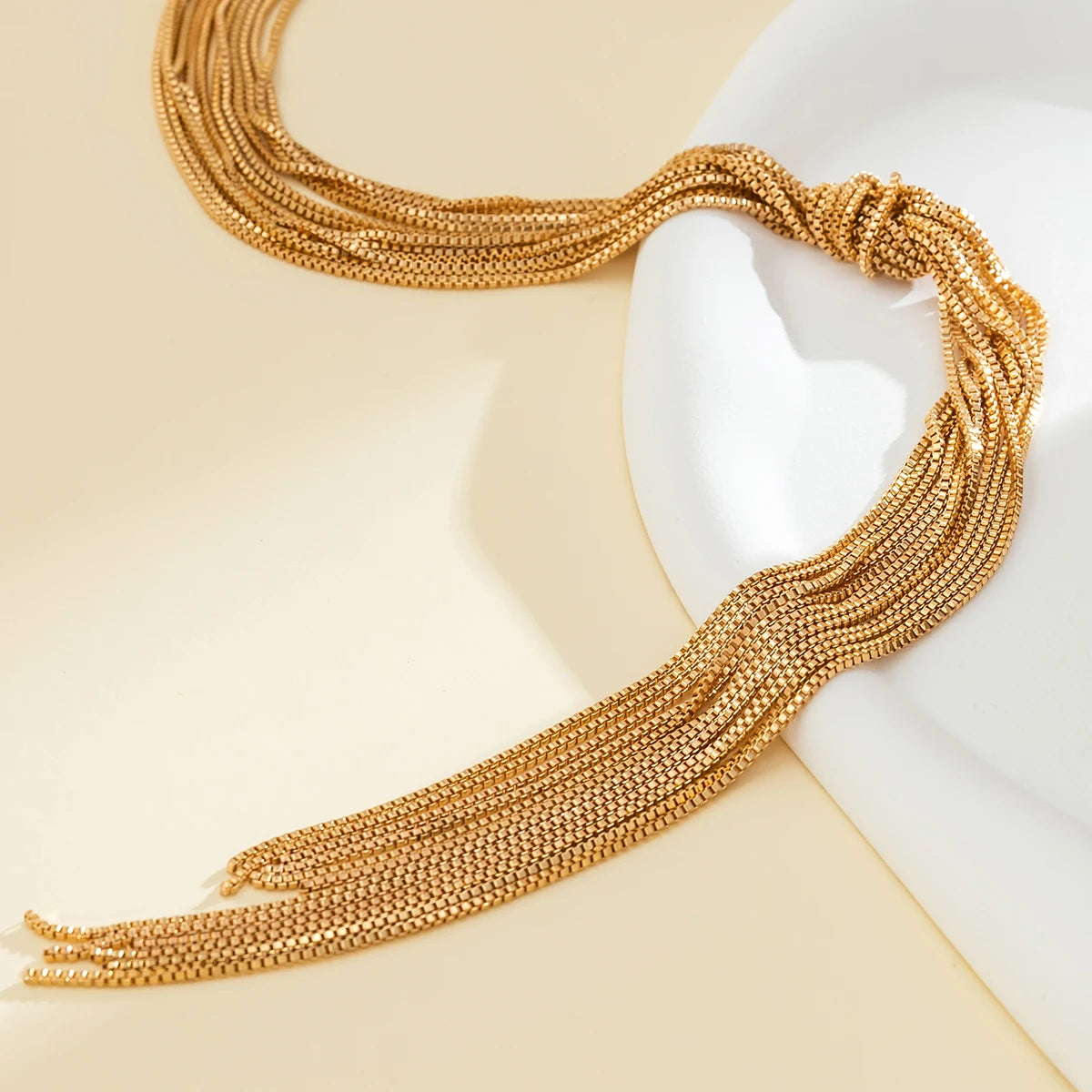 Long Chain Knotted Necklace for Women Trendy Charms Tassels Necklaces 2023 Fashion Wedding Neck Jewelry Accessories Female Girls