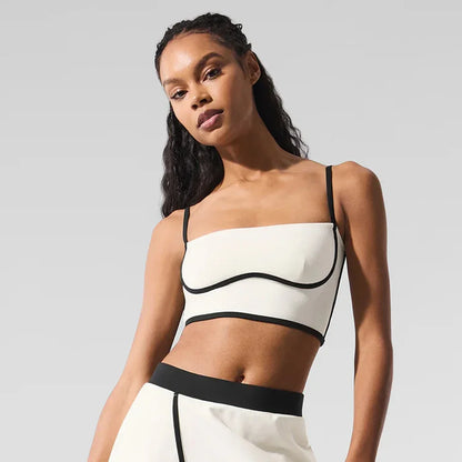 Yoga Tops for Women Crop Tops Airbrush Streamlined Bra Tank Slimming and Tight Fitting Camisole Yoga Exercise and Fitness Vest