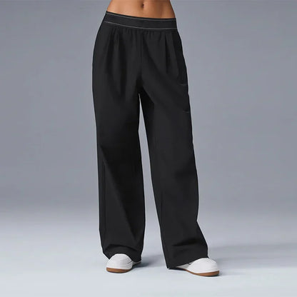 Women's Summer Yoga Pants - High-Rise Quick-Dry Athletic Trousers with Wide Leg for Gym, Travel, Casual Wear