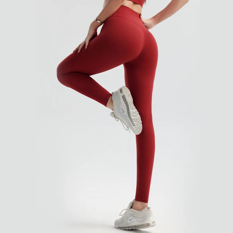 Solid Color Yoga Pants Pants Women's Gym Pants Quick Dry Breathable Leggings Outdoor Cycling Pants