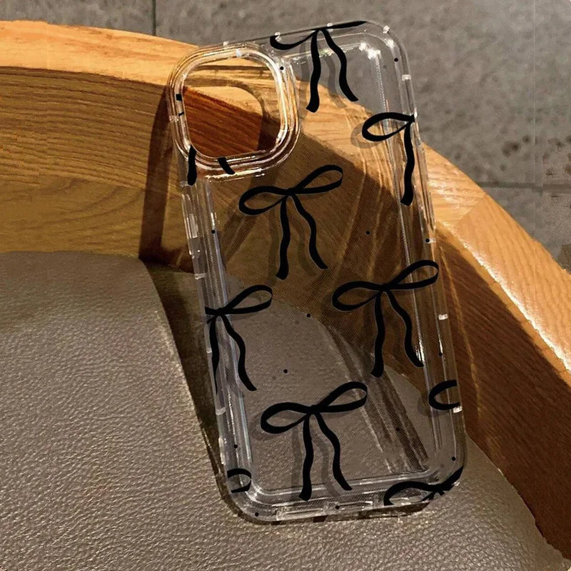 Pink Hear Bow Phone Case for Xiaomi Redmi Note 13 Pro Plus 5G 12 4G 11 10 Pro 9 11S 10S 9S  12C 13C Airbag Anti-fall TPU Cover