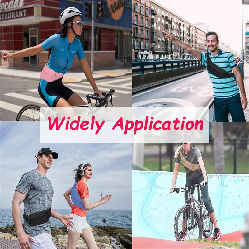 Men's and Women's Universal Models Waist Bag Fashion Crossbody Bags Sports Cell Phone Bags Solid Color Large Capacity Chest Bag