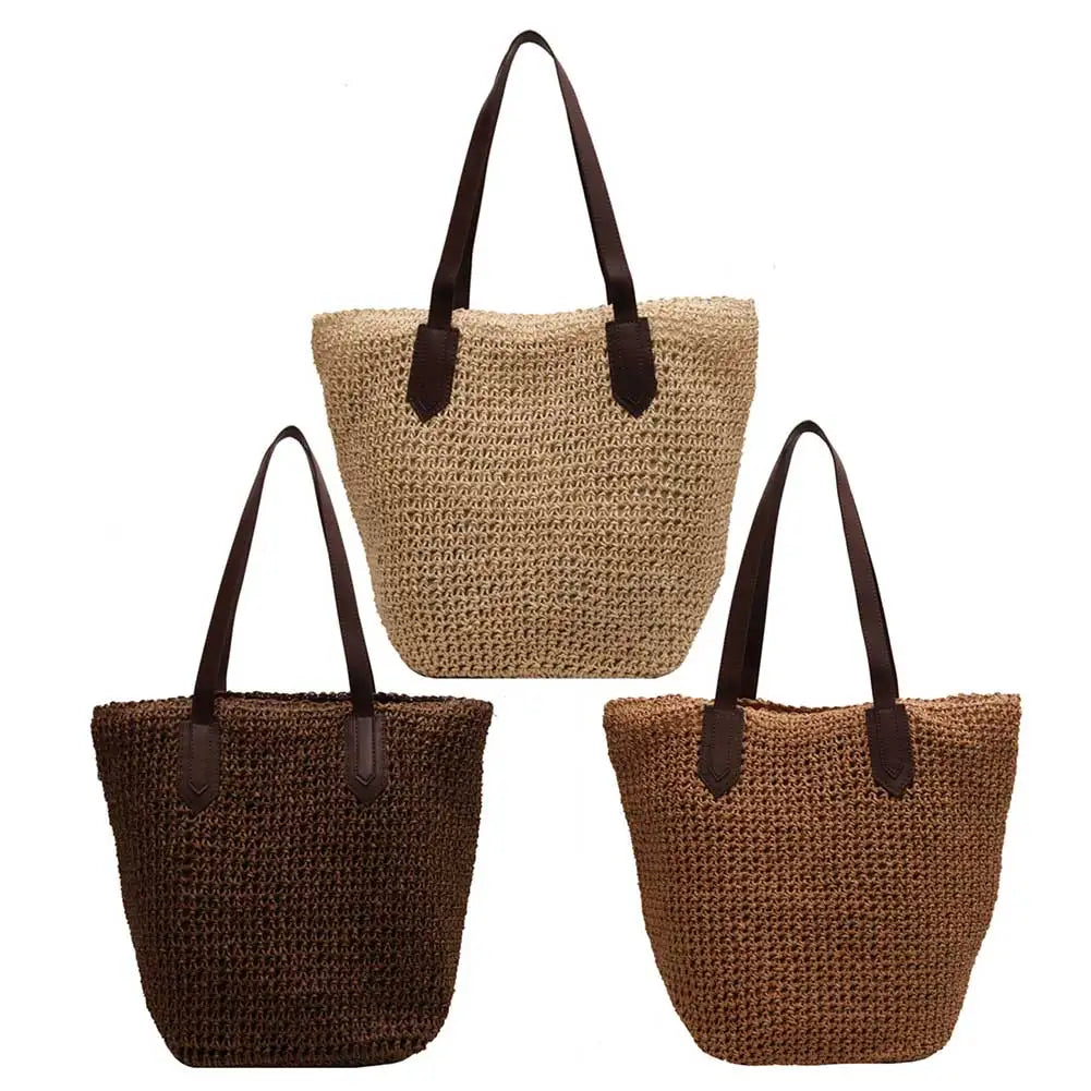 Women Shouder Bag Bohemian Straw Underarm Bag Summer Beach Woven Armpit Bag Large Casual Crochet Tote Bag Shopping Bags