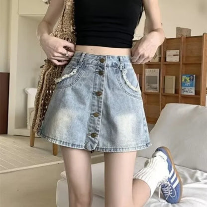 Summer Jeans Women Pants Jeans Skirt Skirt Skirts for Women Denim Woman Pants Jean Coquette Shoujo Girl Style Women's Flared Y2k