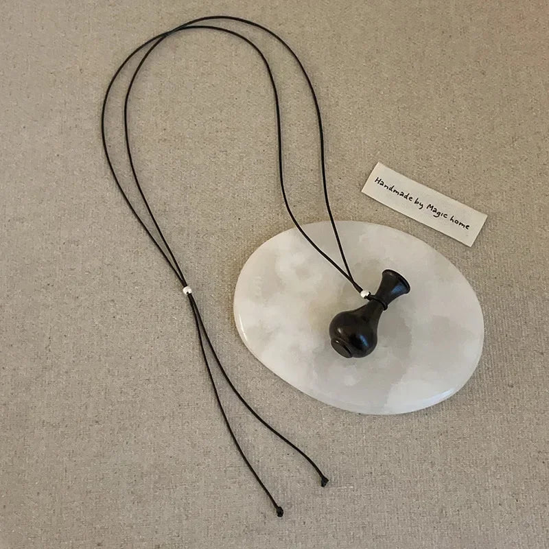 Wooden Pendant Necklace Female Fashion Sweater Chain