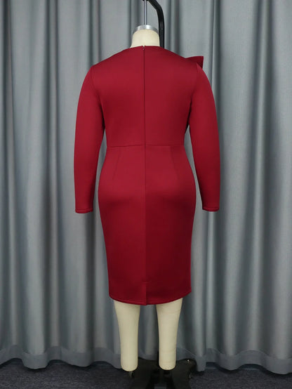 2025 Elegant Church Dresses for Women Party Bodycon Long Sleeves with Lace Appliques Sheath Classy Occasion Africa Wedding Guest