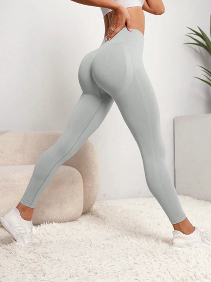 New High Waist Yoga Pants for Women - Tummy Control Leggings, Stretchy Soft Workout Running Pants, Comfortable Gym Sports Pants"