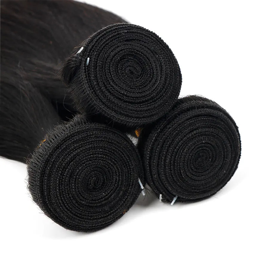 Peruvian Hair Weave Bundles 100% Human Hair 1B Hair Extension 1/3 Hair Bundles For Women No Shedding No Tangle Hair Bundles