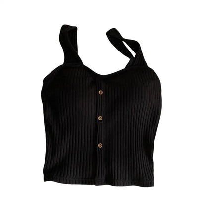 Woman's Top With Built In Bra Button Padded Bra Lady's Top Strap Vest Tank Top Summer Girls Cute Women Casual Female Camisole