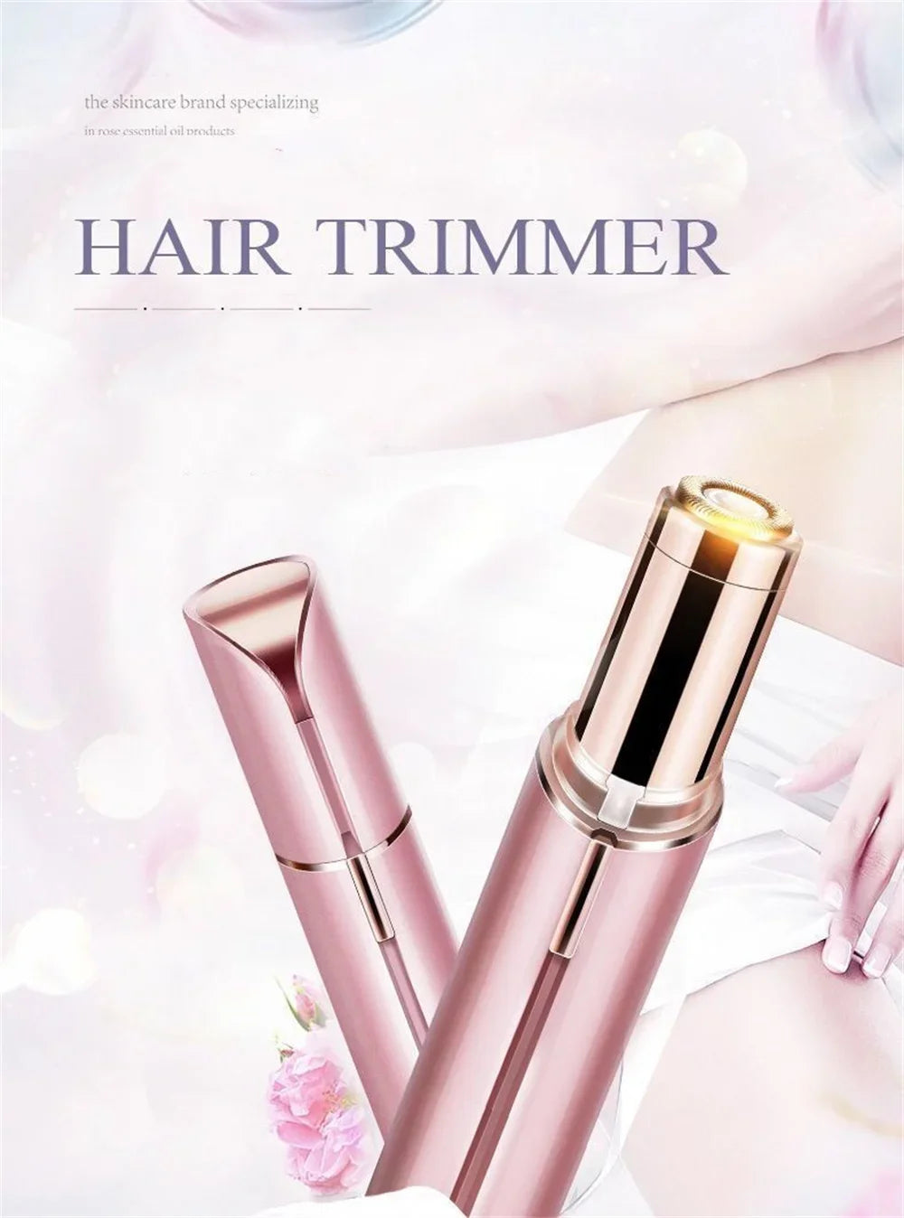 New Electric Facial Hair Removal Epilator Eyebrow Lipstick Shape Painless Facial Sensitive Areas Bikini Depilator Shaver Trimmer