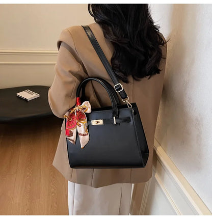 2025 New! Women's Red Tote Bag - Light Luxury, Large Capacity, Elegant Design, Versatile for Work & Party, Premium PU Leather