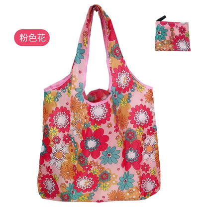 Reusable Shopping Bags Foldable Large Size Women Shopping Bags Totes Heavy Duty Washable Cloth Grocery Bags Eco-Friendly Bags