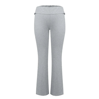 Long Pants Women Fashion Trousers Solid Elastic Leggings Flare Bottoms High Waist Wide Leg Athletic Yoga Bell Pants Summer