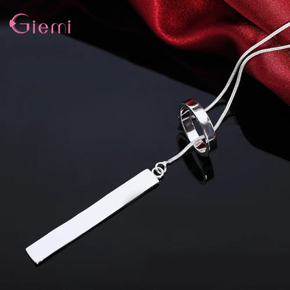 100% 925 Sterling Silver Necklaces For Women Girls Simple Long Tassel Necklace For Wedding Anniversary Party
