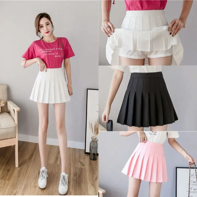 Skirts Women Pleated High Waist Y2k Schoolgirls Solid Casual Streetwear All-match Korean Style Trendy Novelty Daily Comfortable