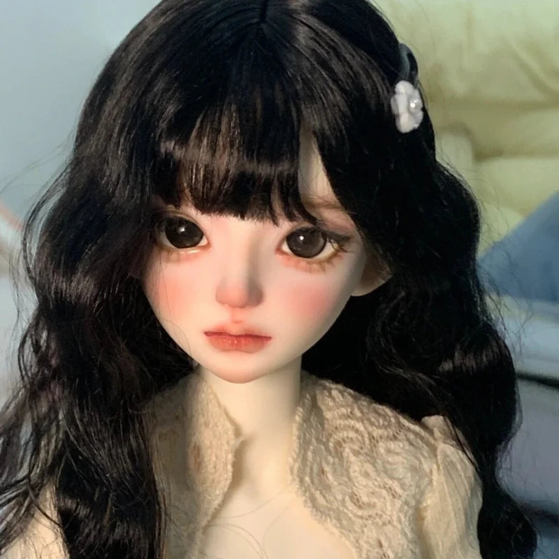 1/3 1/4 1/6 Doll's Wig for 60/45/30cm Bjd Doll Long Curly Hair with Bangs Dress Up Play House Girl Toy Doll Accessories, No Doll