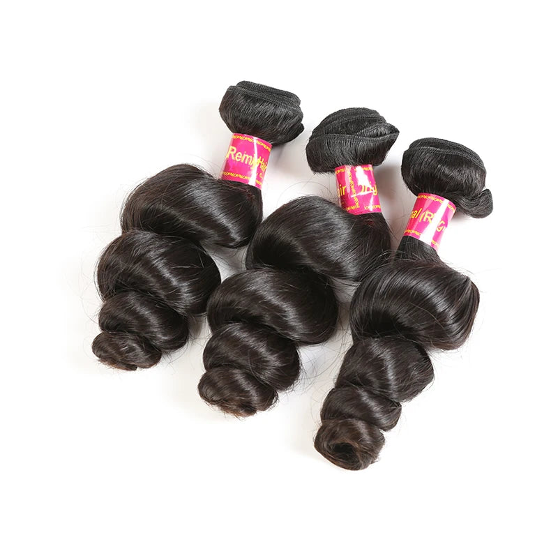 Loose Wave Human Hair Bundles Addbeauty Brazilian Virgin Human Hair Weave for Women Hair Extension Natural Color Double Drawn